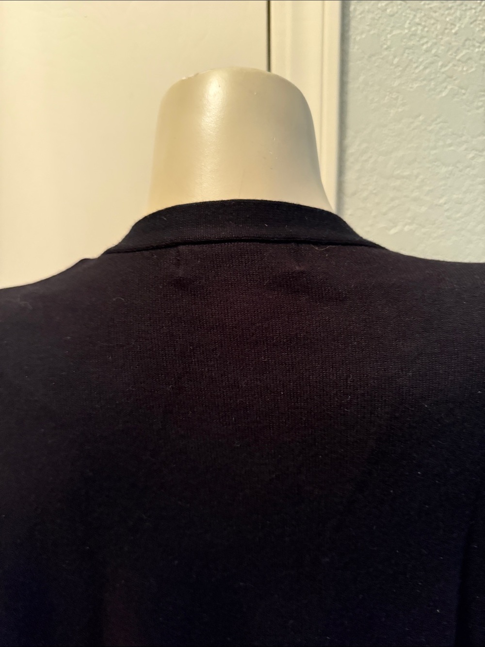 dressbarn Black V-Neck Button-Front Lightweight Cardigan - Picture 6 of 7
